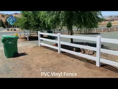 PVC Vinyl Plastic Horse Fence 3 Rails Ranch Fence Easily Assembled Security PVC Horse Fence