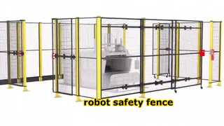 Hsj Heat Treated Wood Robot Safety Guard Galvanized Iron Trellis Perimeter Metal Steel Fence